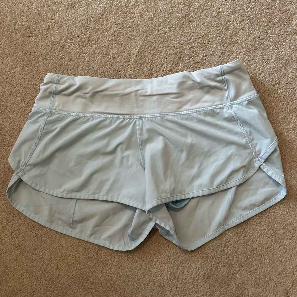 Lululemon light blue speed up shorts 2.5”